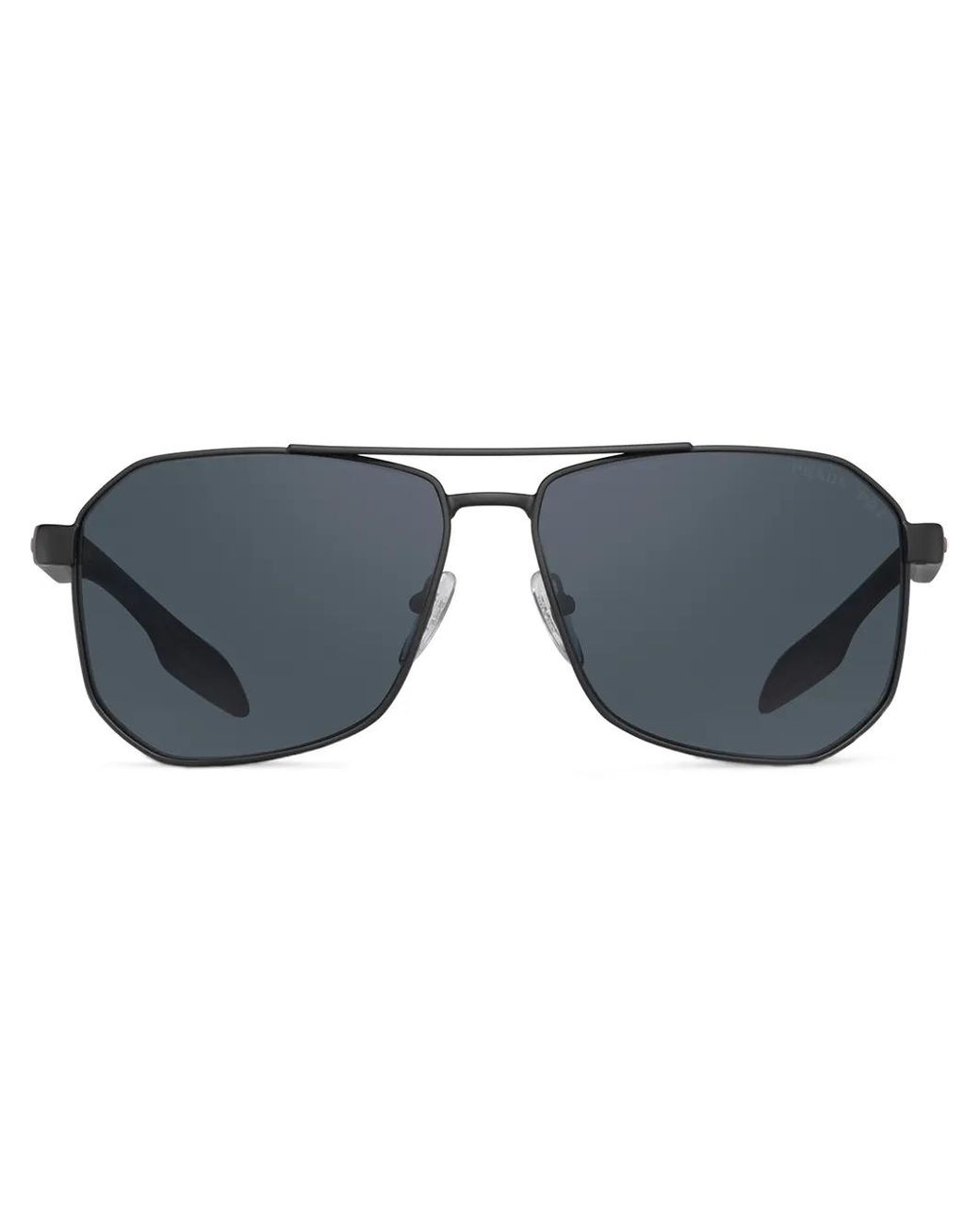Prada Blue Linea Rossa Pilot-Frame Sunglasses for men