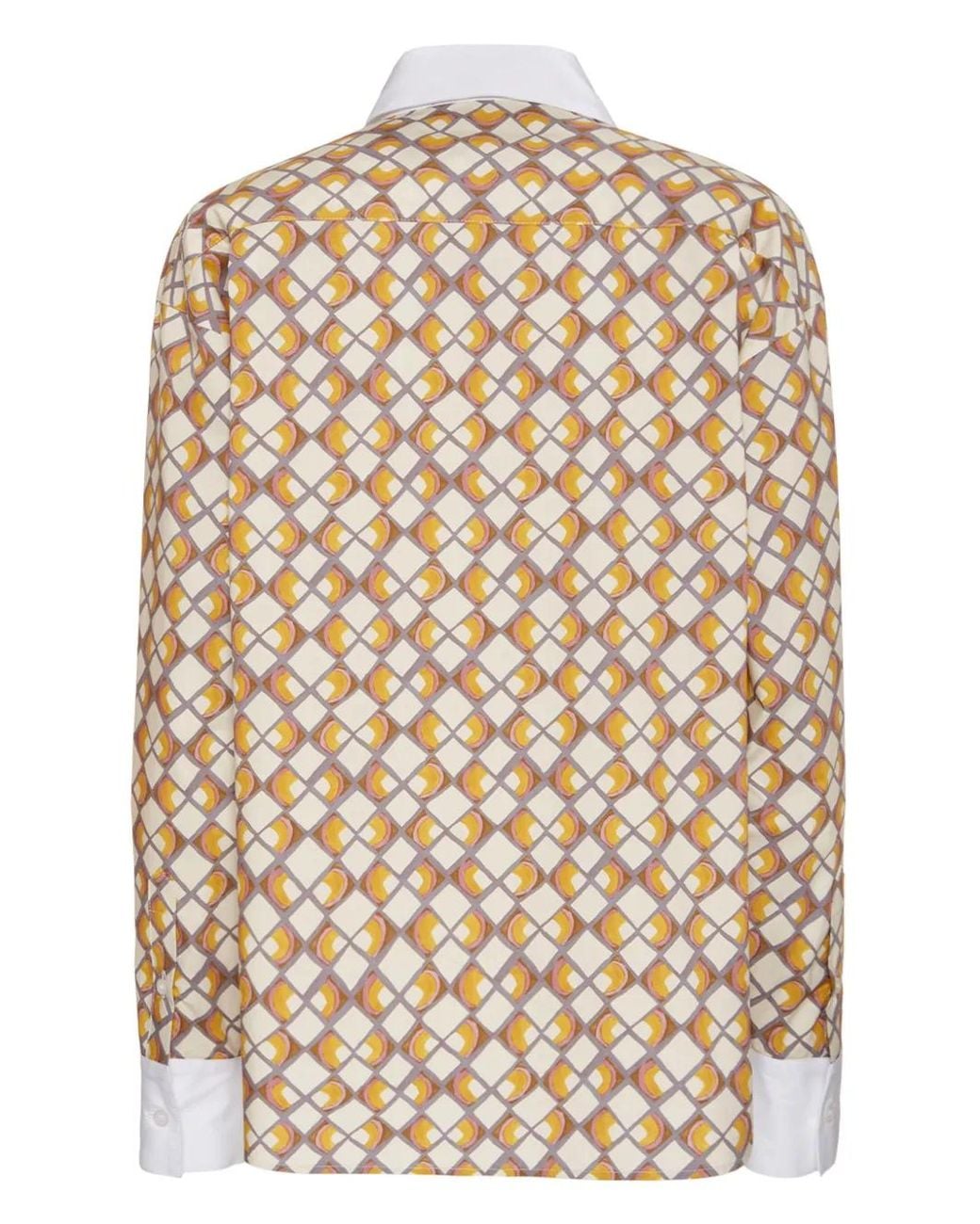 LaDoubleJ White Geometric-Print Shirt