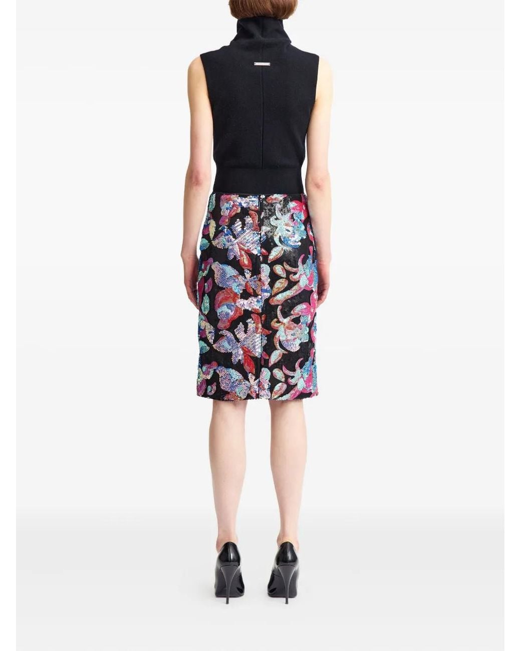 16Arlington Gray Elice Sequinned Midi Skirt