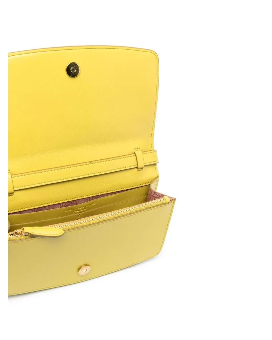 Stella McCartney Yellow Logo Plaque Crossbody Bag