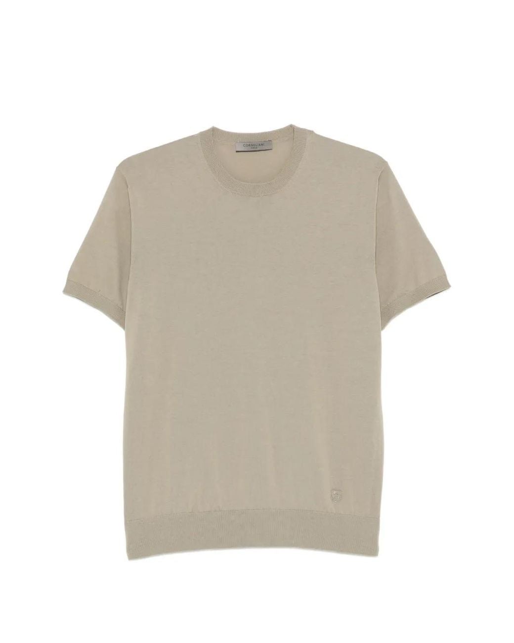 Corneliani White Fine-Knit T-Shirt for men