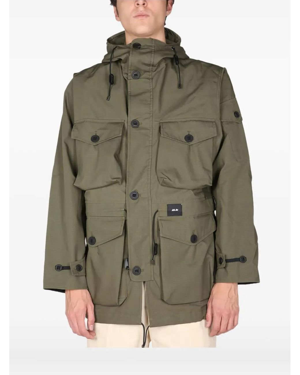 ArkAir Green Buttoned Hooded Shirt for men
