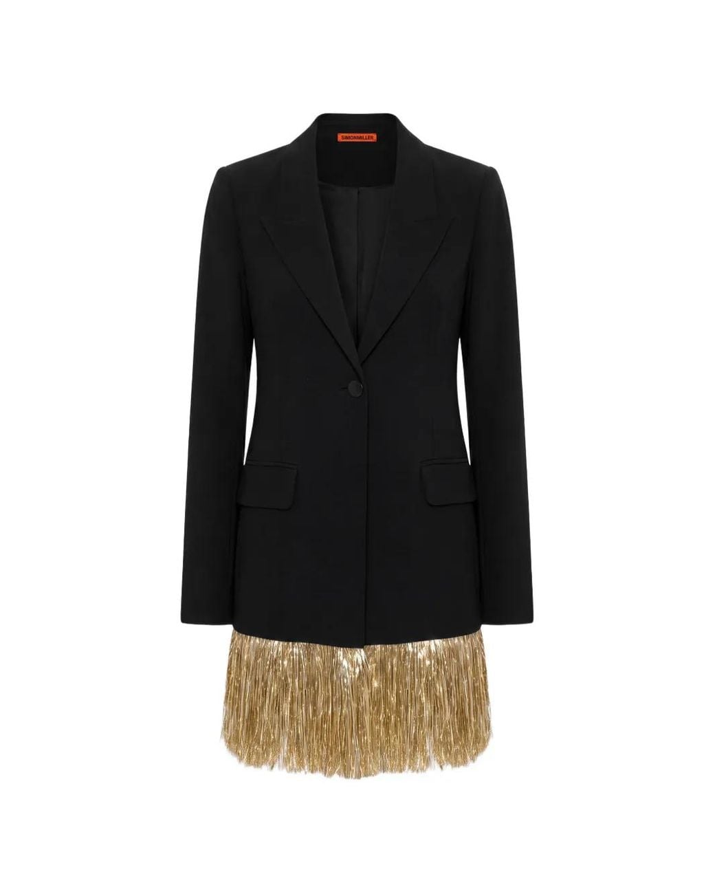 Simon Miller Black Odette Fringe-Trim Blazer