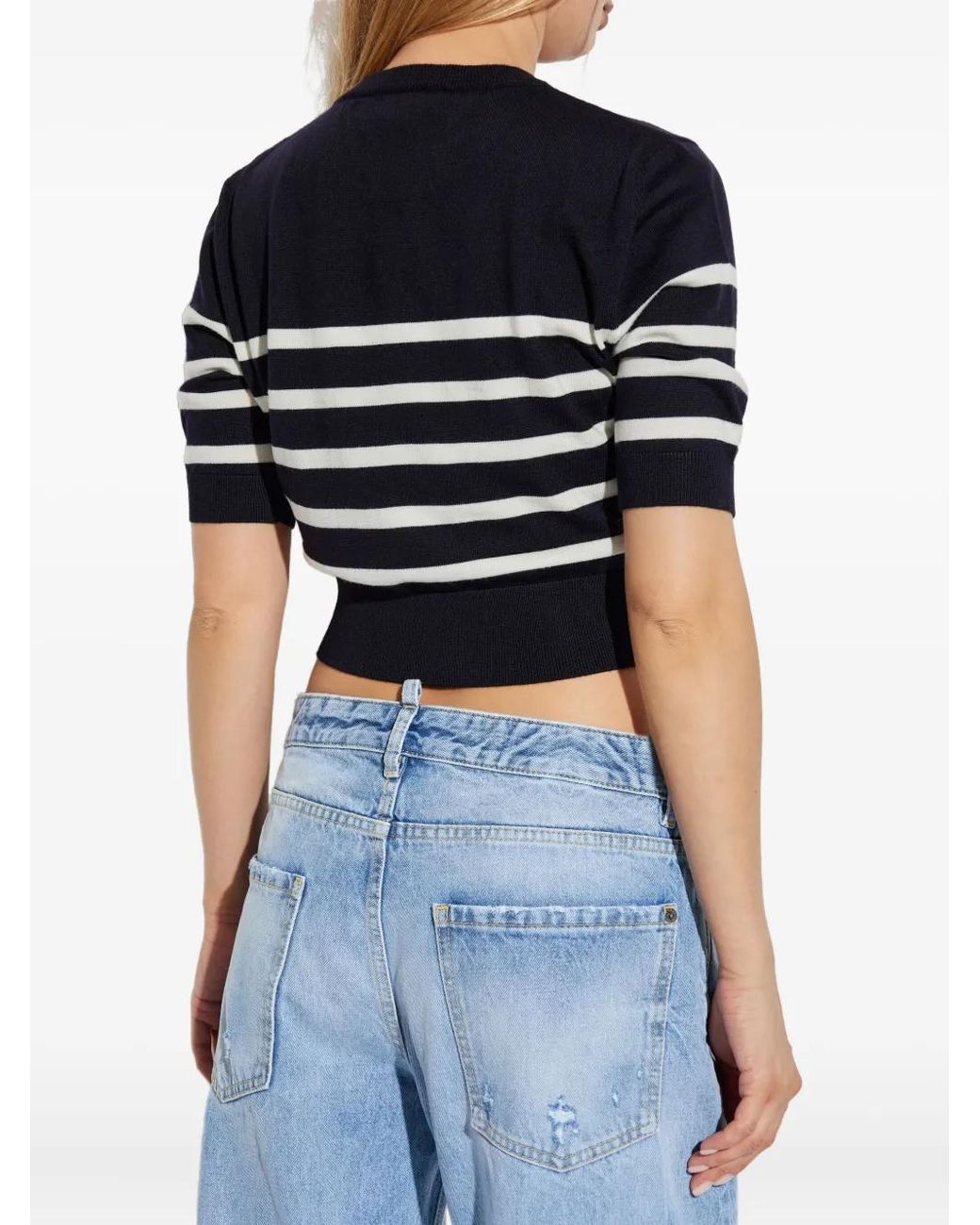 DSquared² Blue Embroidered-Logo T-Shirt