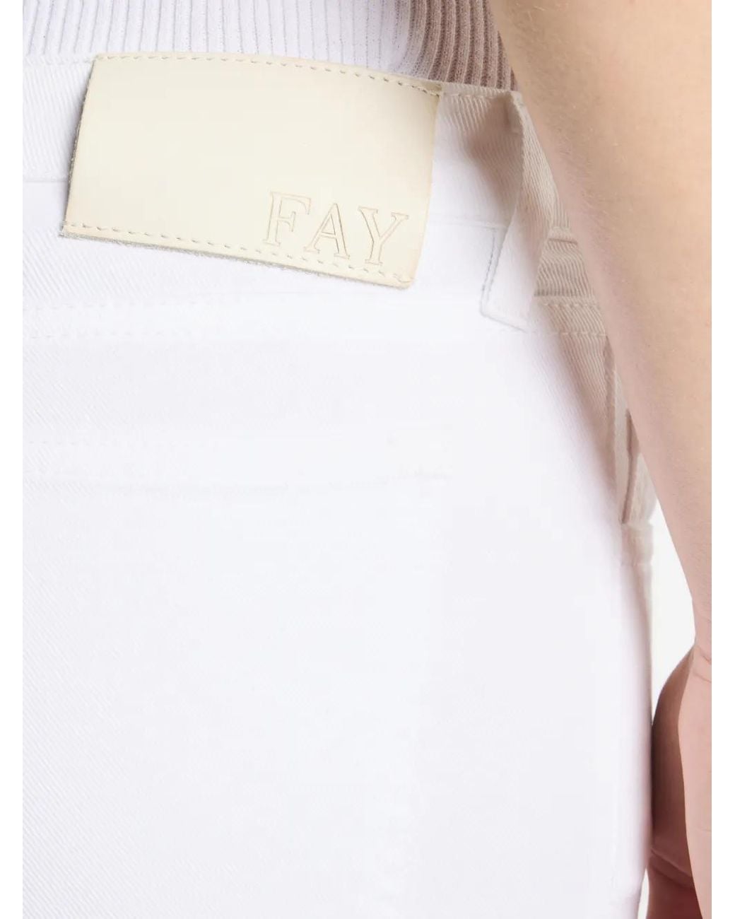 Fay White Flared Cotton Jeans