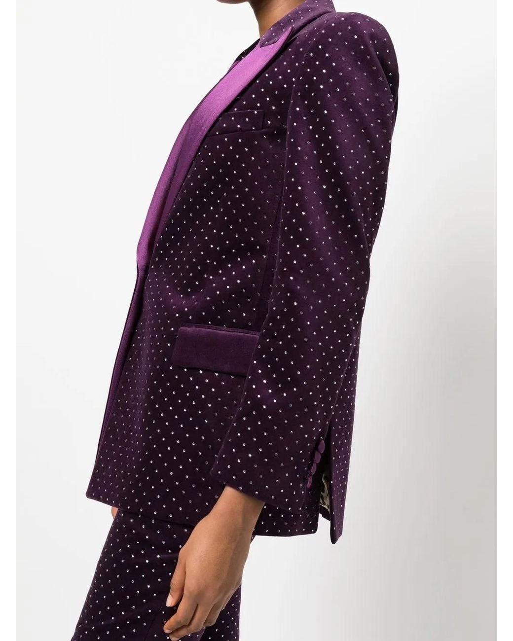 Philipp Plein Purple Crystal-Embellished Blazer