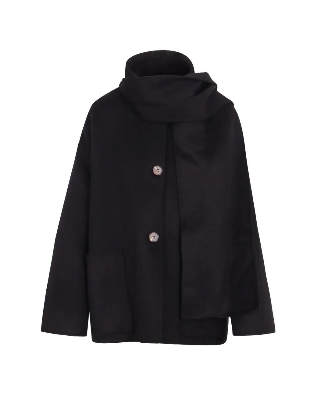 Jovonna London Black Alken 2 Scarf-Detail Jacket