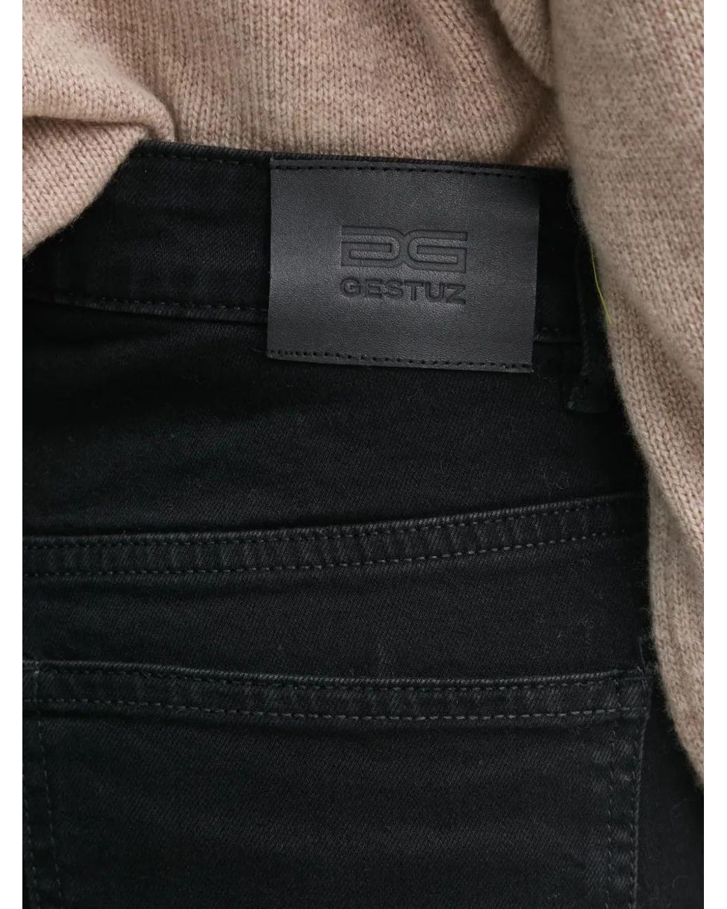 Gestuz Black Logo-Patch Jeans