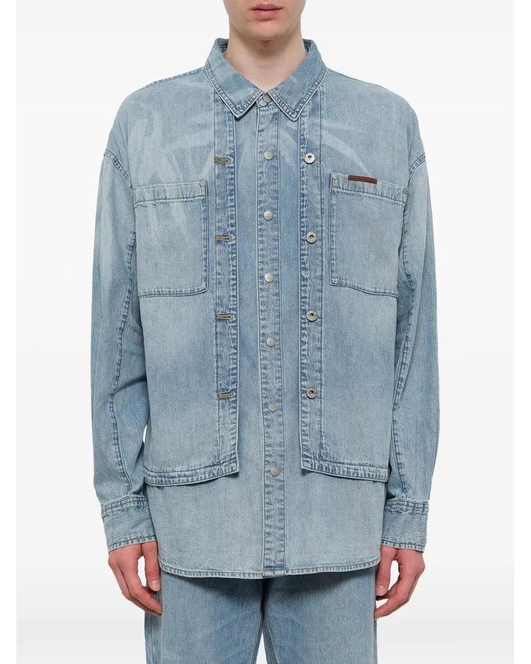 Feng Chen Wang Blue X Lee Denim Shirt for men