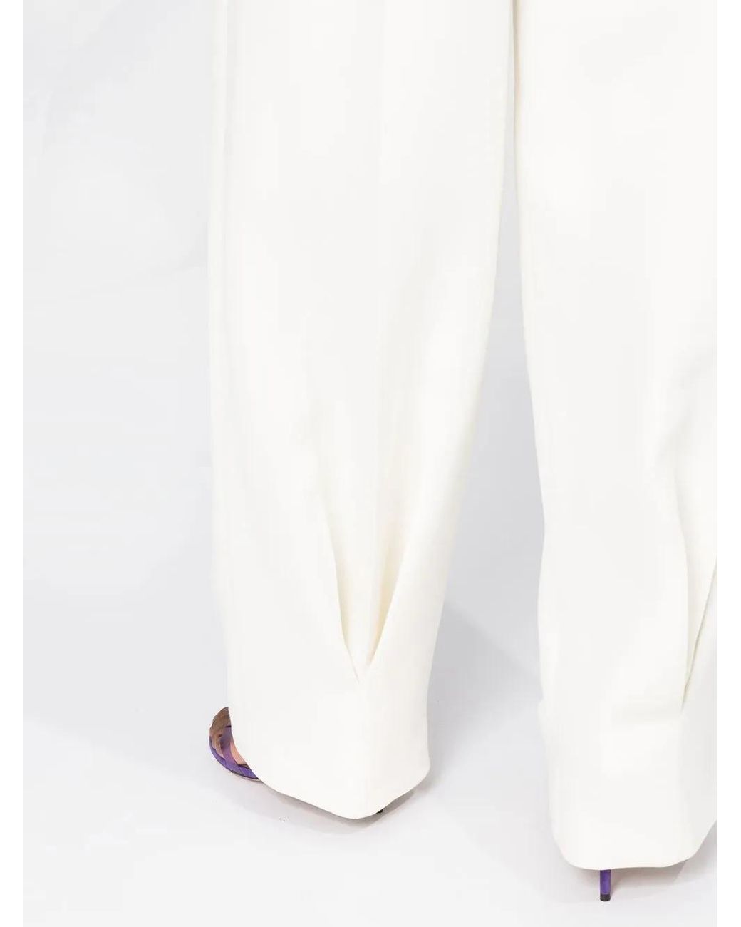 Fendi White Straight-Leg High-Waisted Trousers