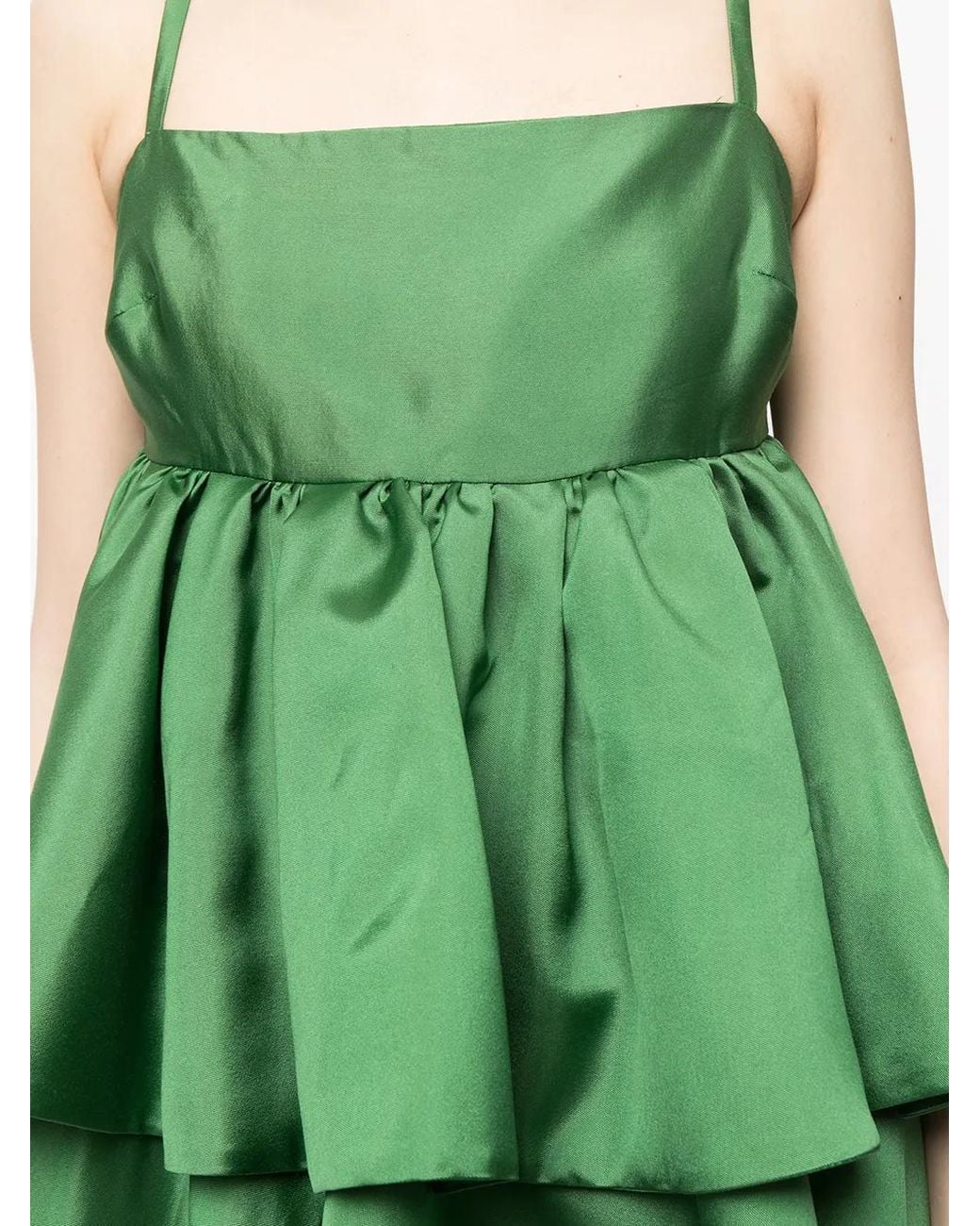 Macgraw Green Conversation Tiered Mini Dress
