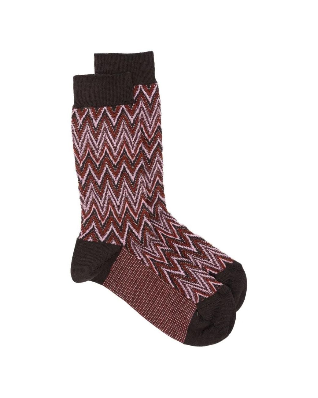 Missoni Red Zigzag-Knit Cotton Socks