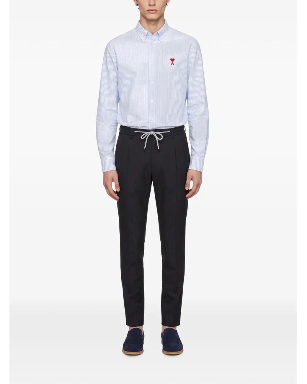 Eleventy Blue Drawstring Pleated Trousers for men