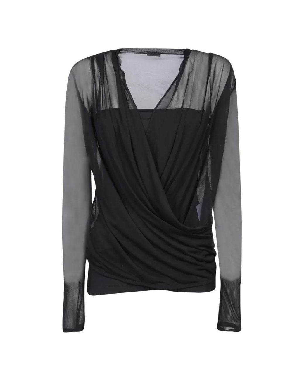 Givenchy Black V-Neck Mesh Top