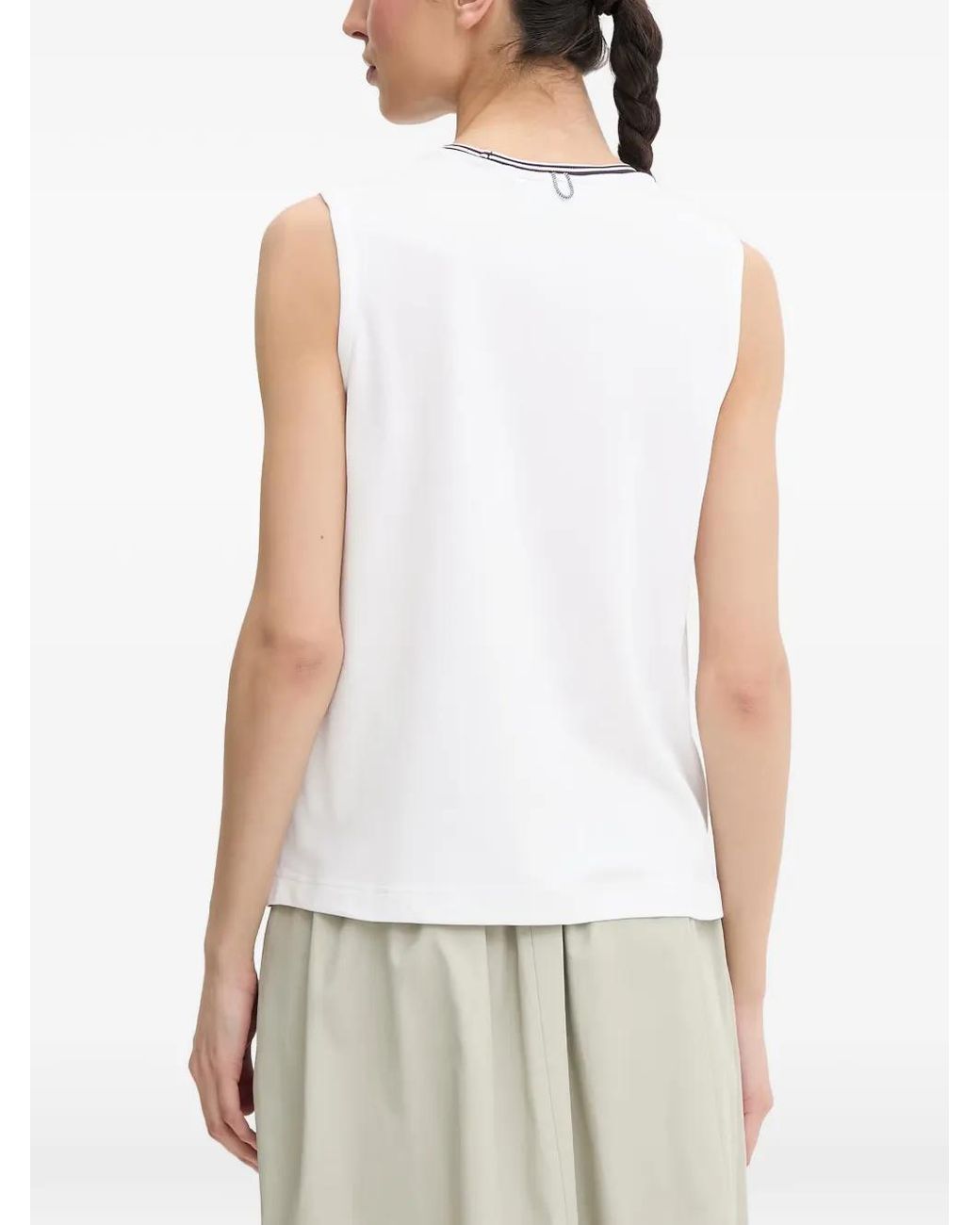 Helly Hansen White Portofino Logo-Patch Tank Top