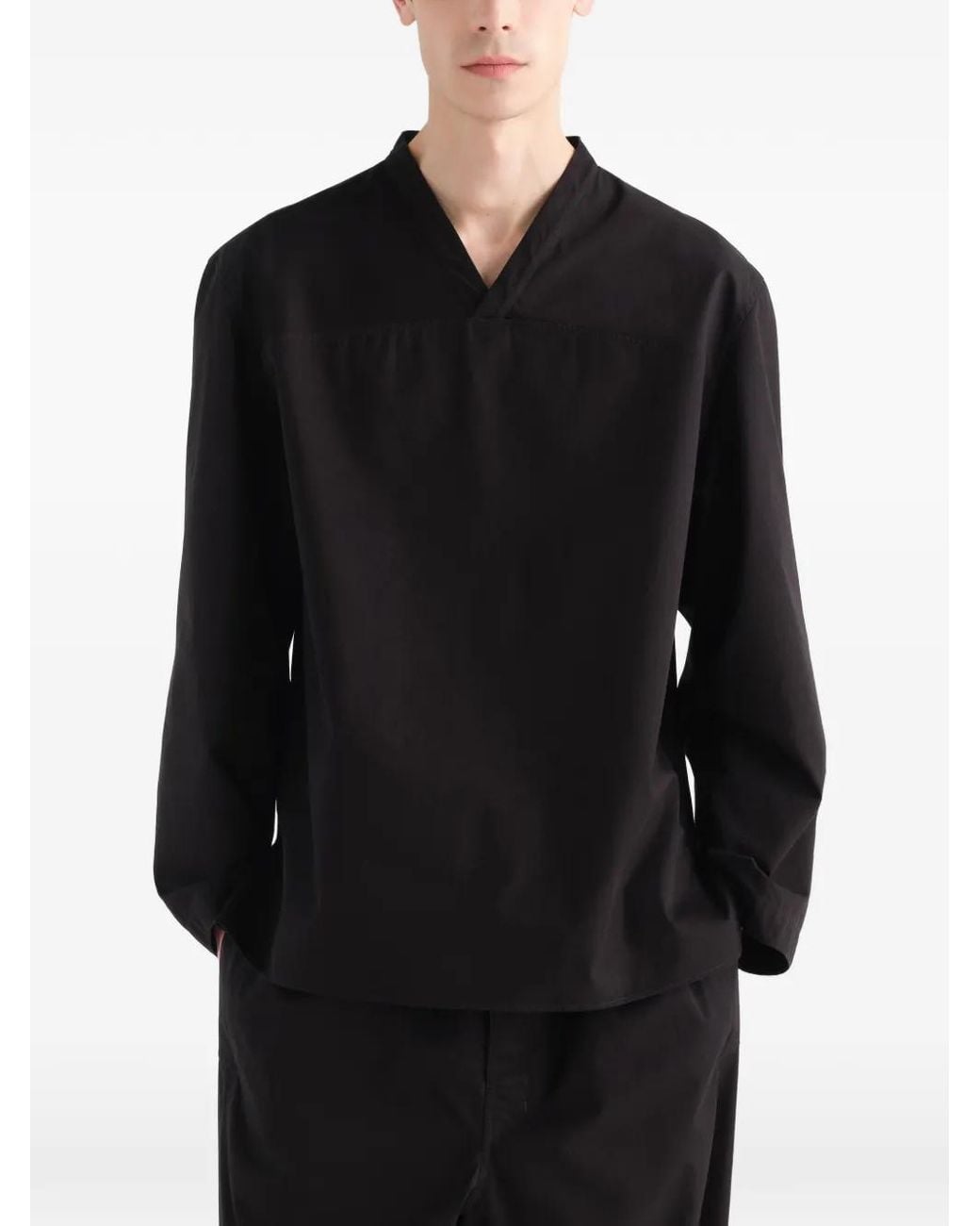 Lemaire Black V-Neck Top for men