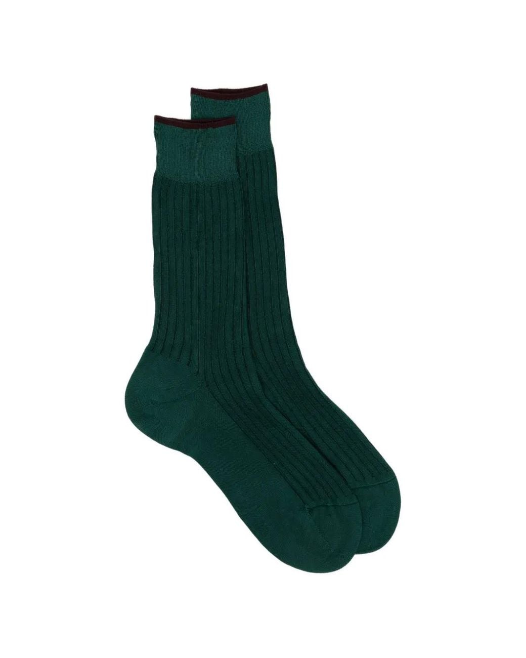 Zegna Green Ribbed Socks for men