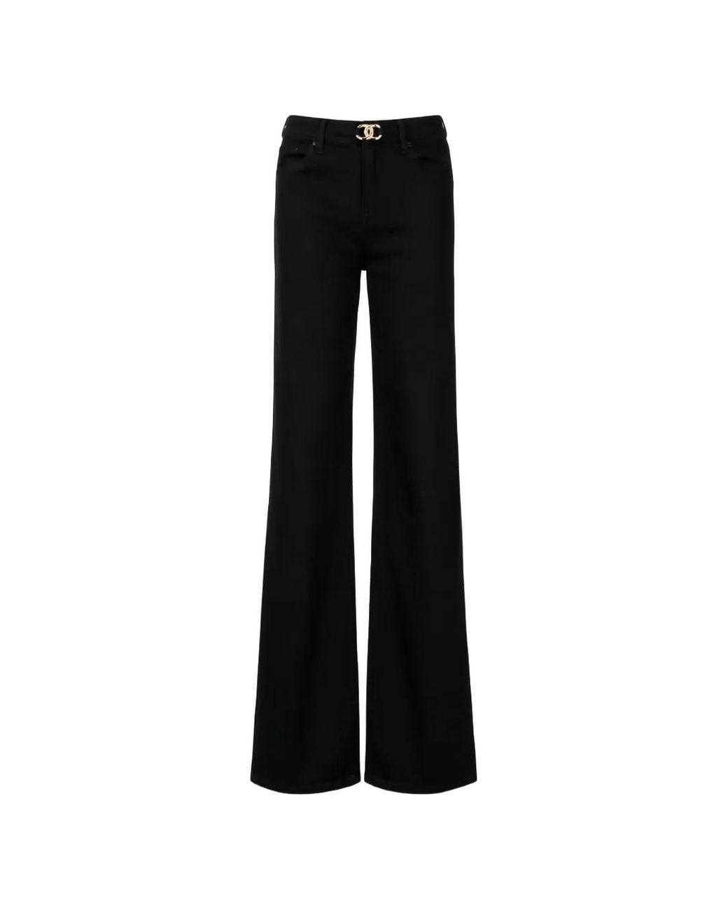 Liu Jo Black Bottom Up Flare Jeans With Belt