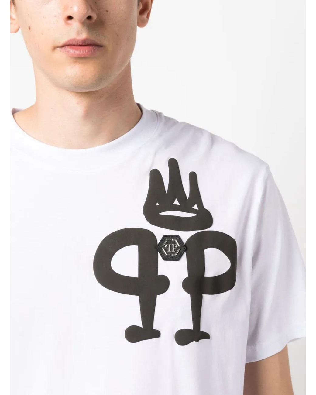 Philipp Plein White Ss Iconic Plein Round-Neck T-Shirt for men