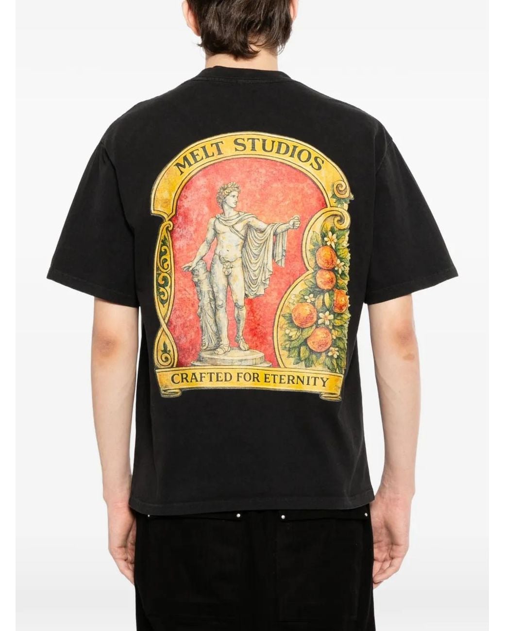 Melt Black Crew Neck T-Shirt for men