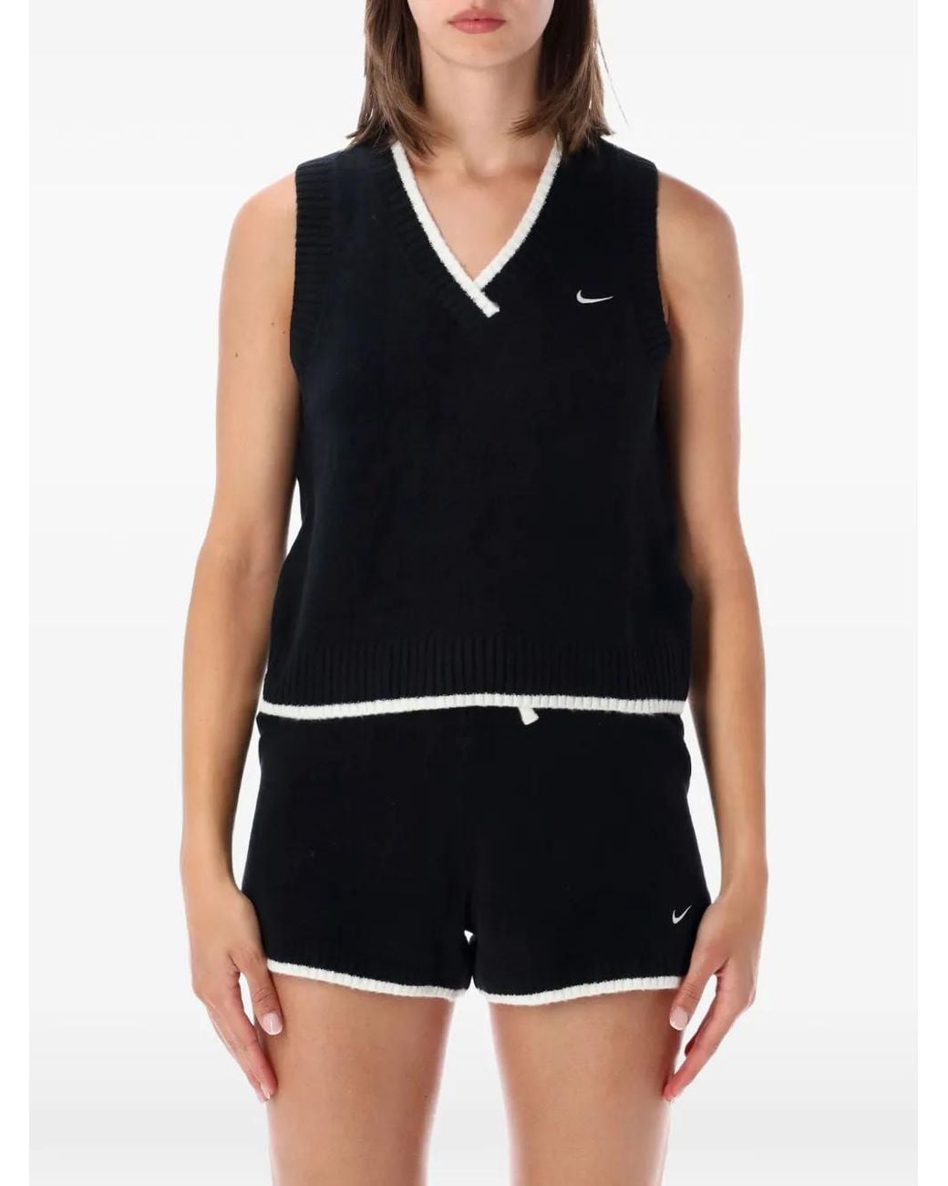 Nike Black Sportswear Chill Knit Loose Sleeveless Jumper