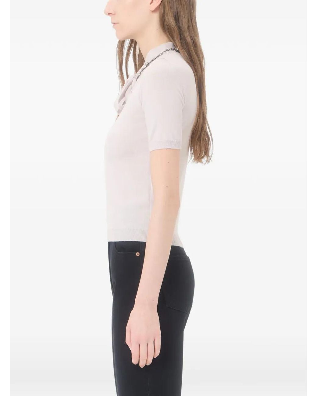 Valentino Garavani White Embroidered Wool Sweater