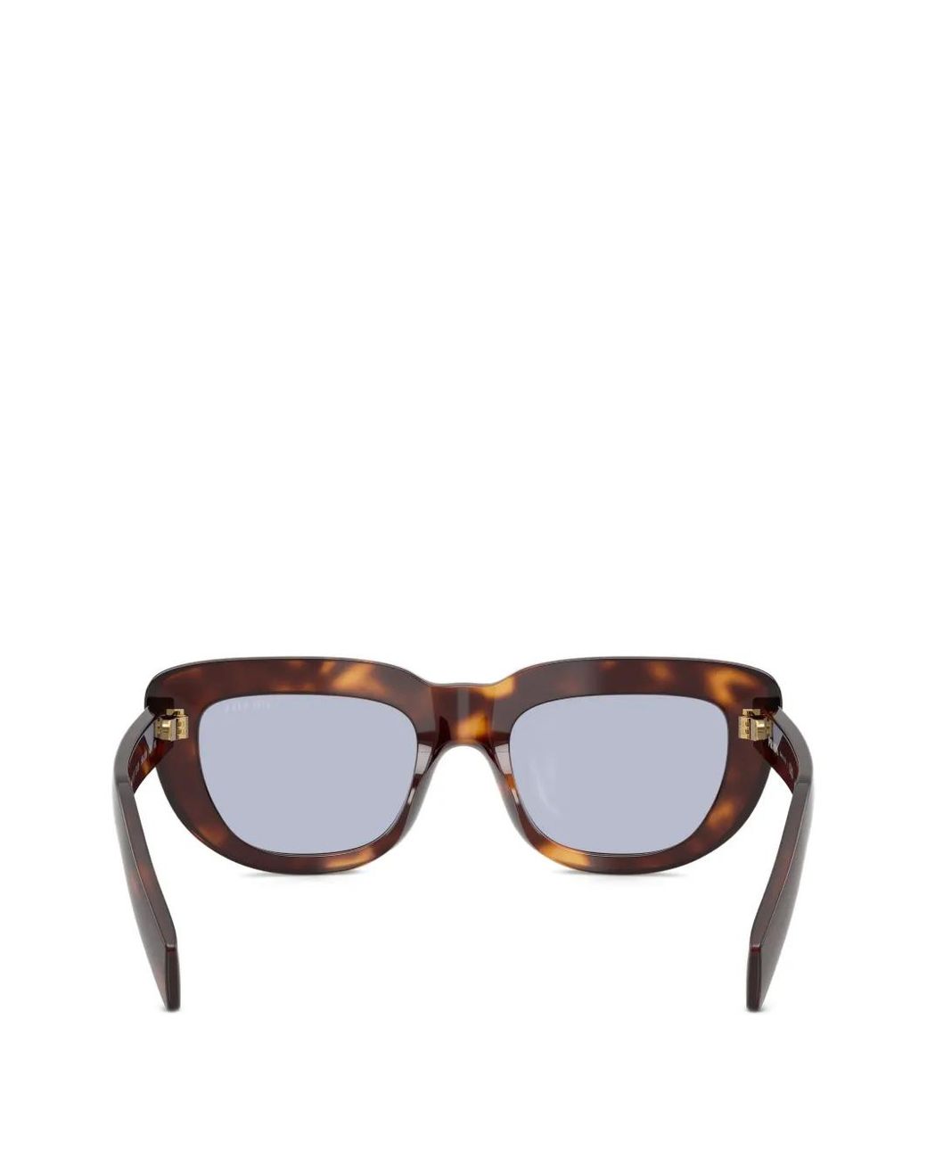Prada Gray Tortoiseshell-Effect Rectangle-Frame Sunglasses