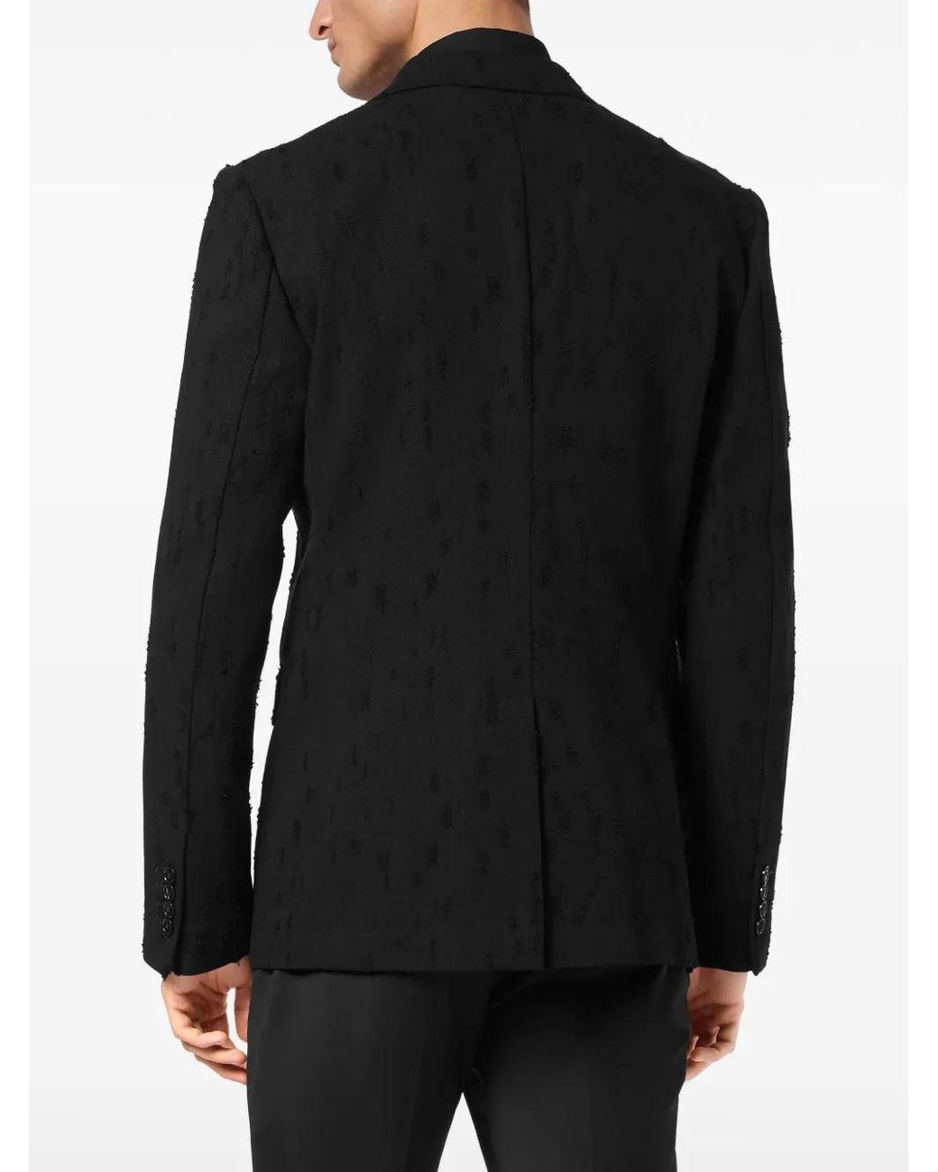 Philipp Plein Black Distressed Blazer for men