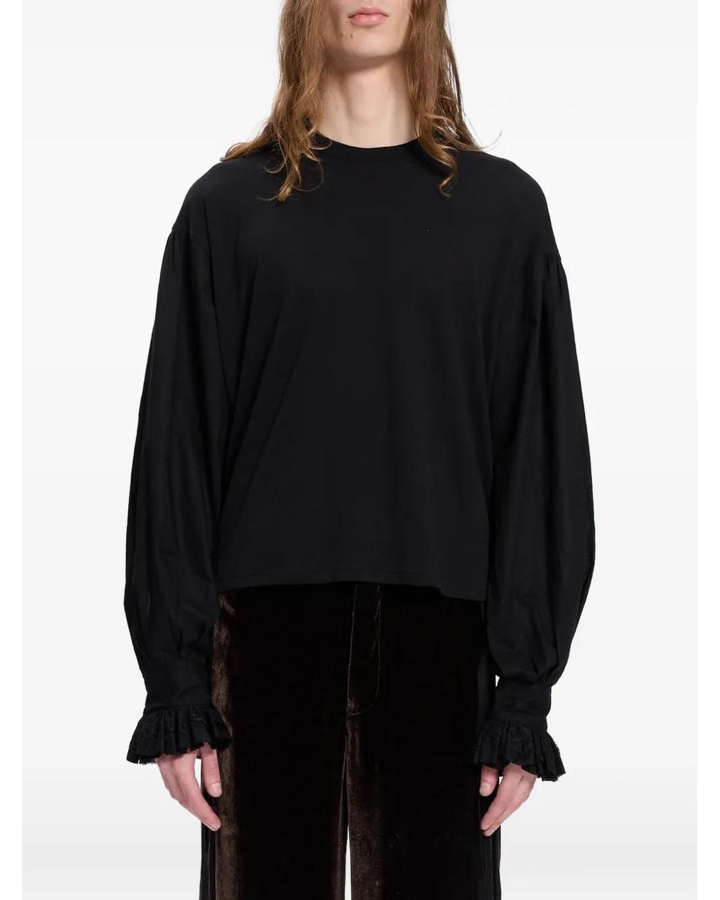 Ann Demeulemeester Black Crew-Neck T-Shirt for men