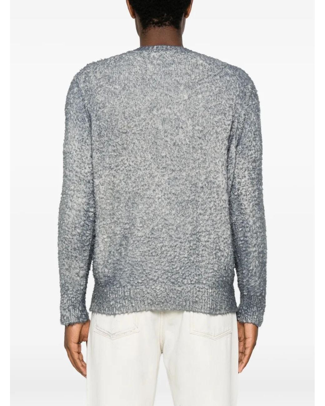 Avant Toi Gray Bouclé-Knit Crew-Neck Knitwear for men