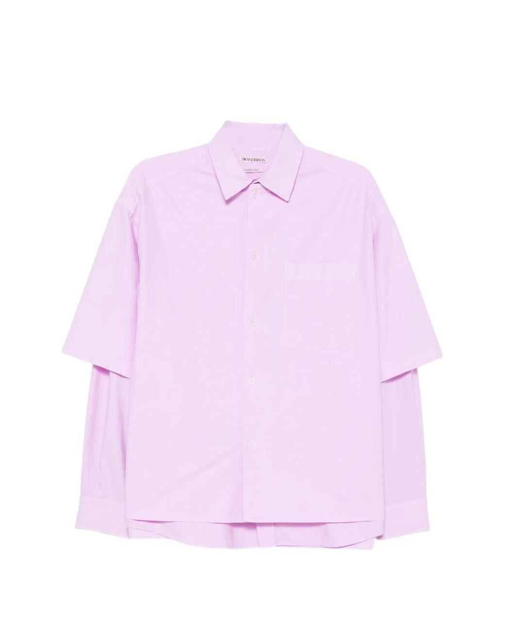 J.W. Anderson Pink Double-Layer Long-Sleeve Shirt for men