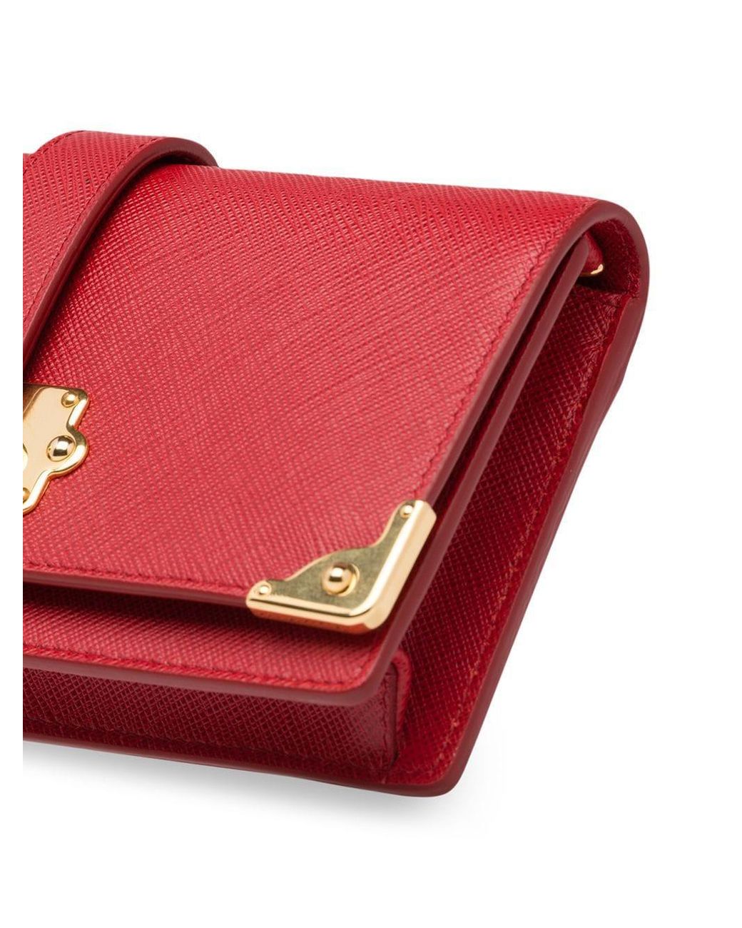 Prada Cahier Saffiano Mini Crossbody Bag in Red Lyst