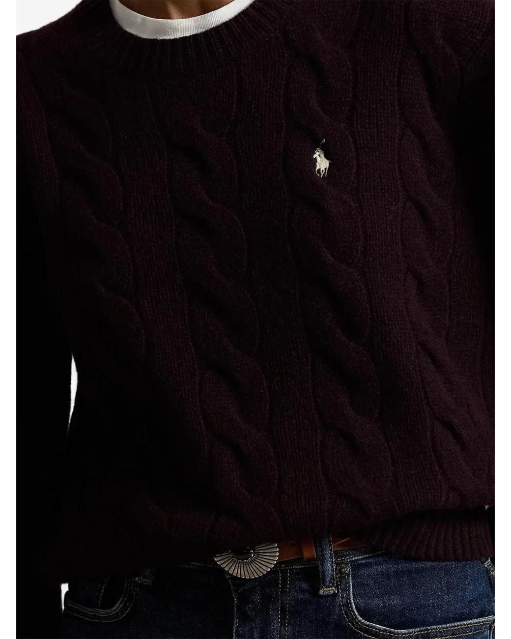 Polo Ralph Lauren Cable-Knit Embroidered-Logo Sweater