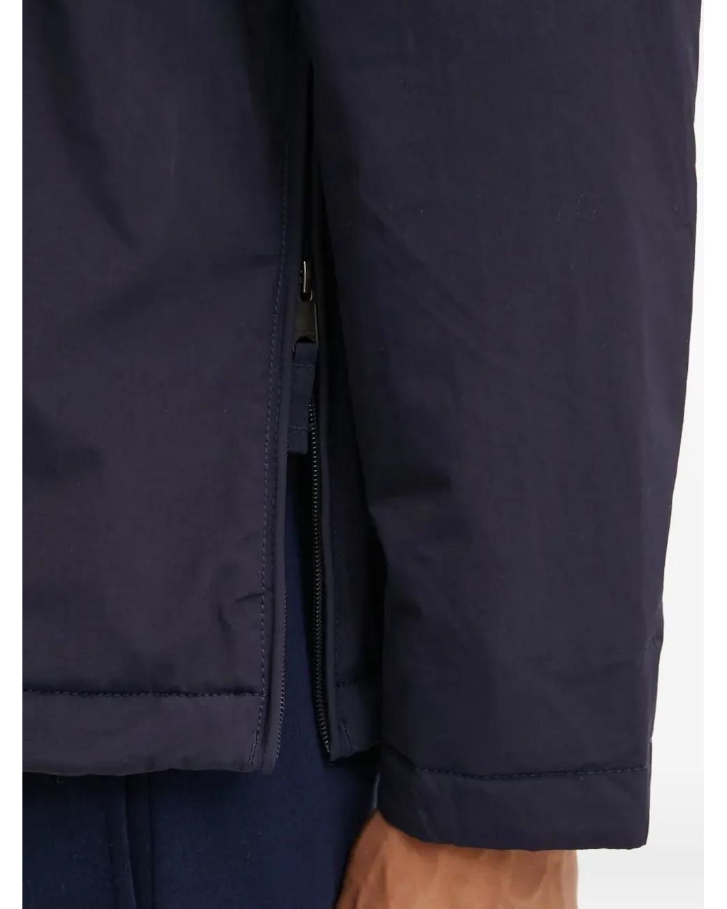 Napapijri Blue Logo-Patch Hooded Jacket for men