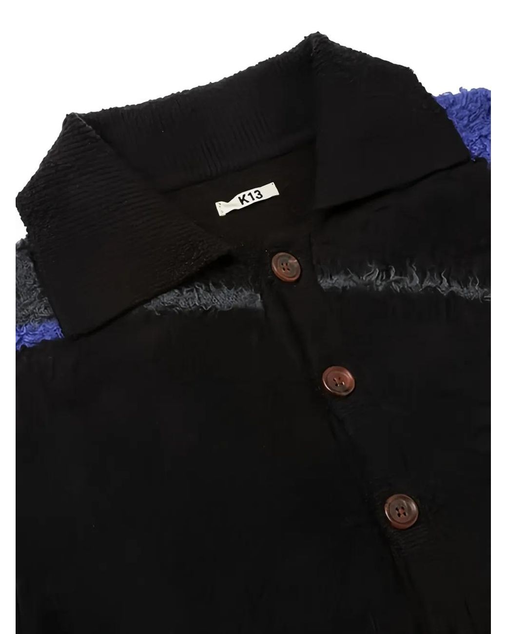 KHOKI Black Buttoned Patterned Cardigan for men