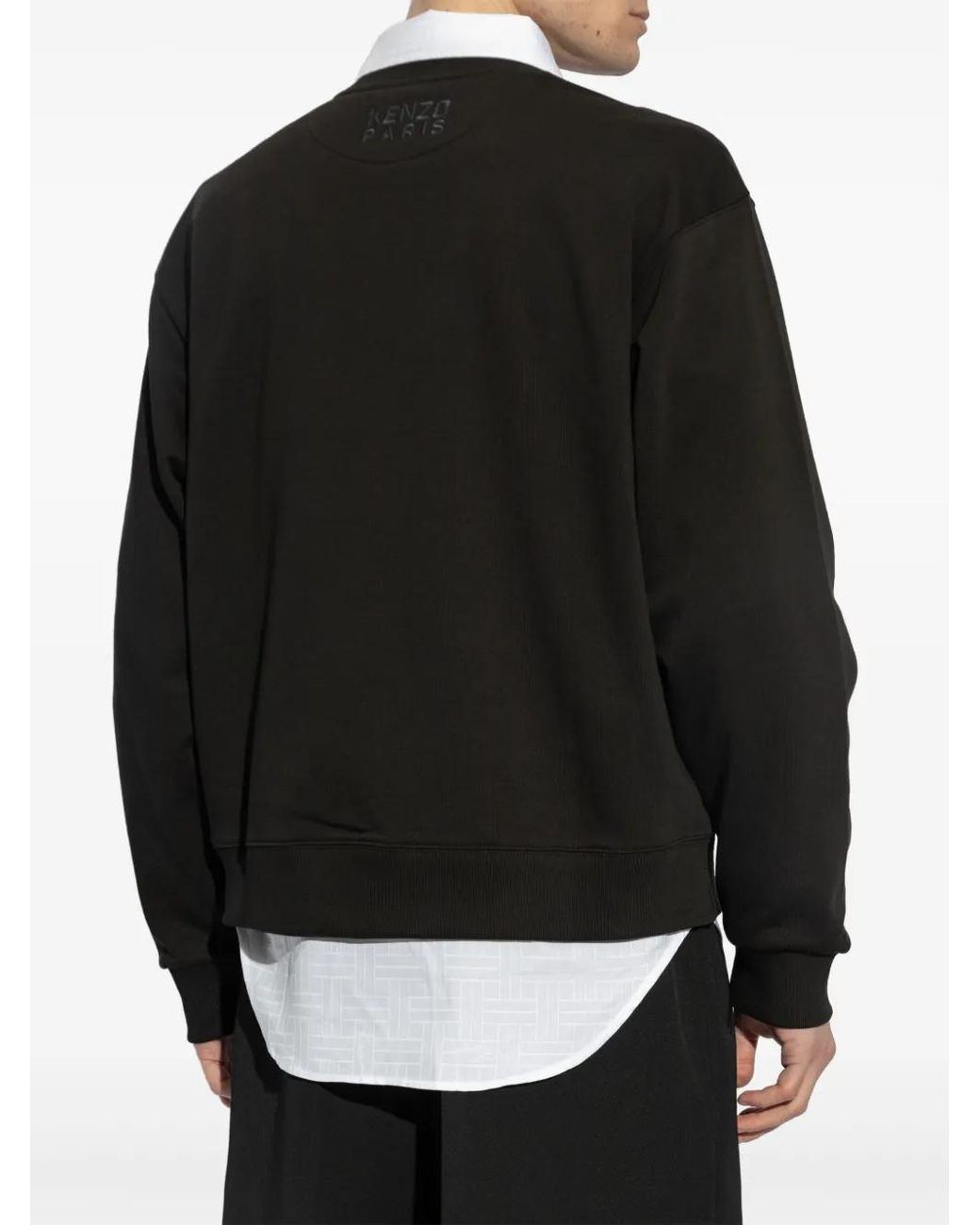 KENZO Black Sweatshirt With Logo Patch, for men