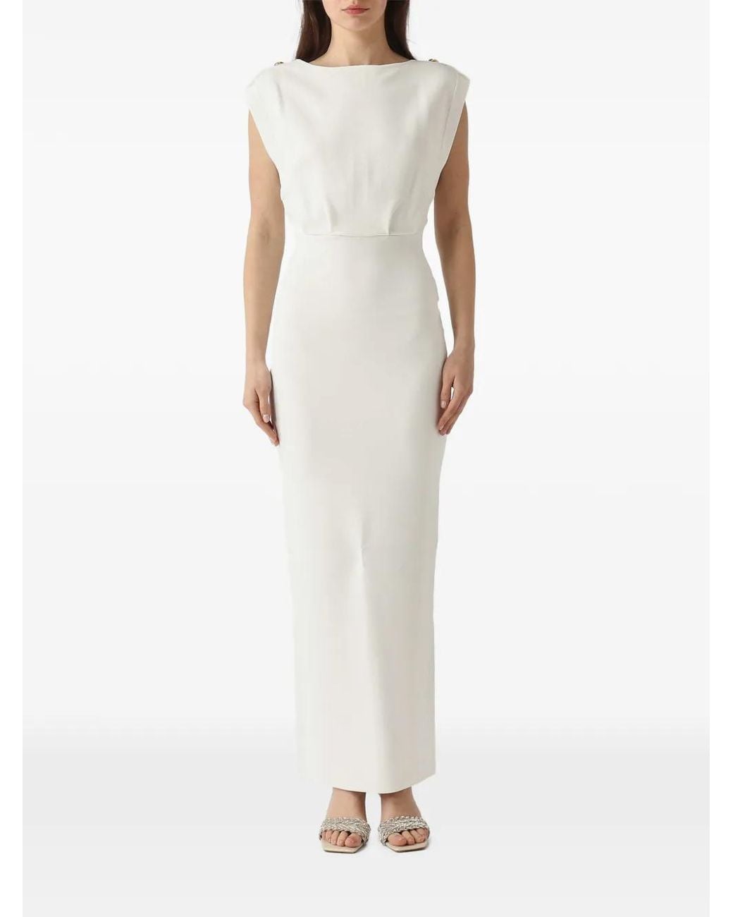 Elisabetta Franchi White Elegant Monogram Dress