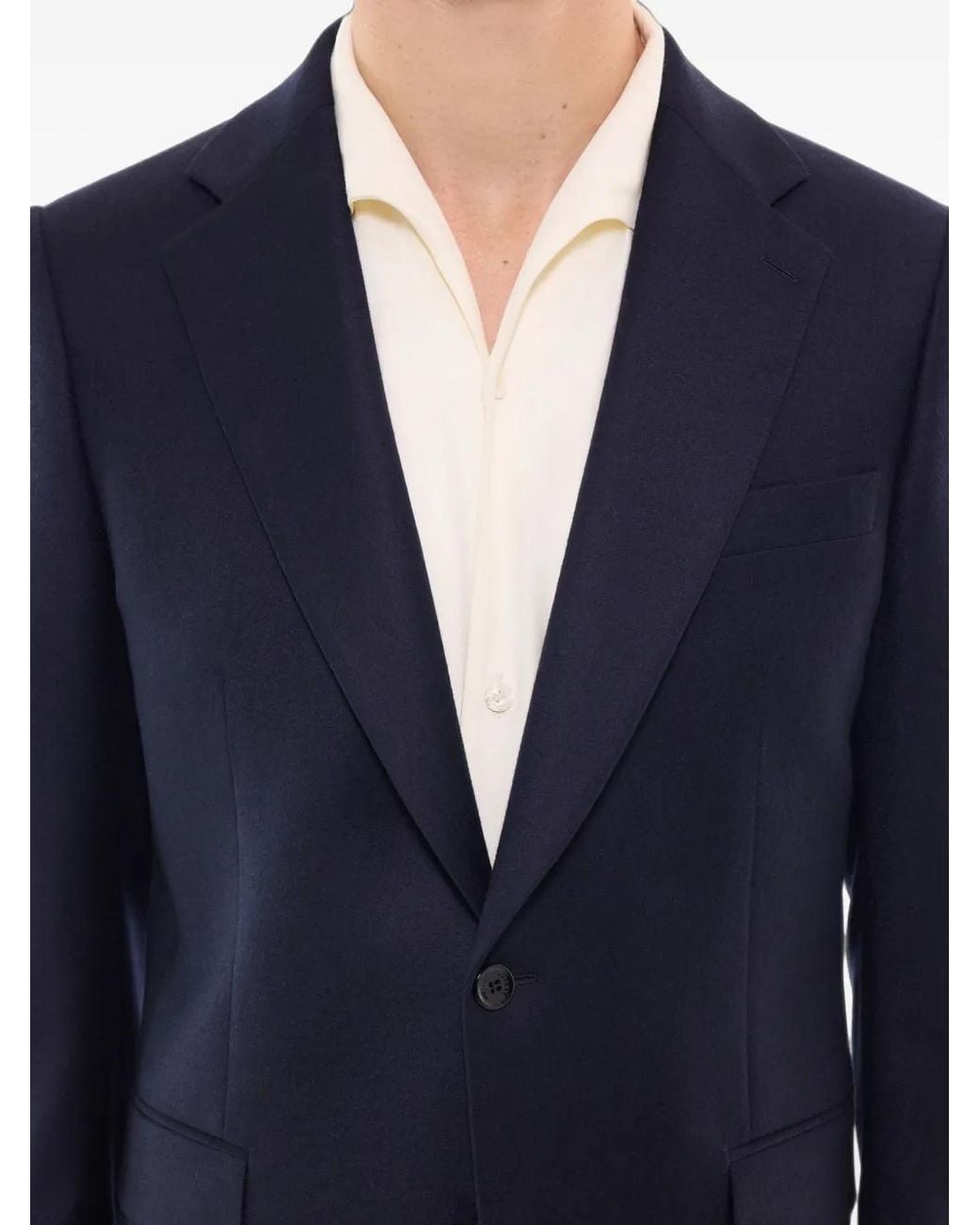 Fursac Blue Single-Breasted Virgin Wool-Blend Blazer for men