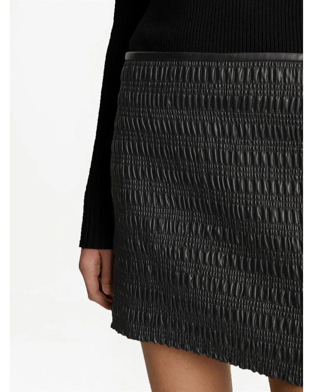 Proenza Schouler Black Gesmokter Minirock Aus Faux-Leder