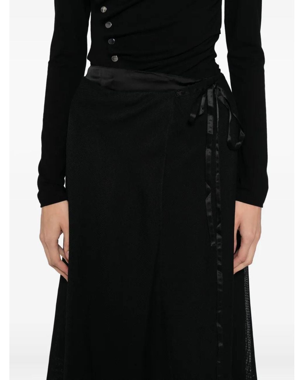 JNBY Black A-Mesh Mid-Rise Skirt
