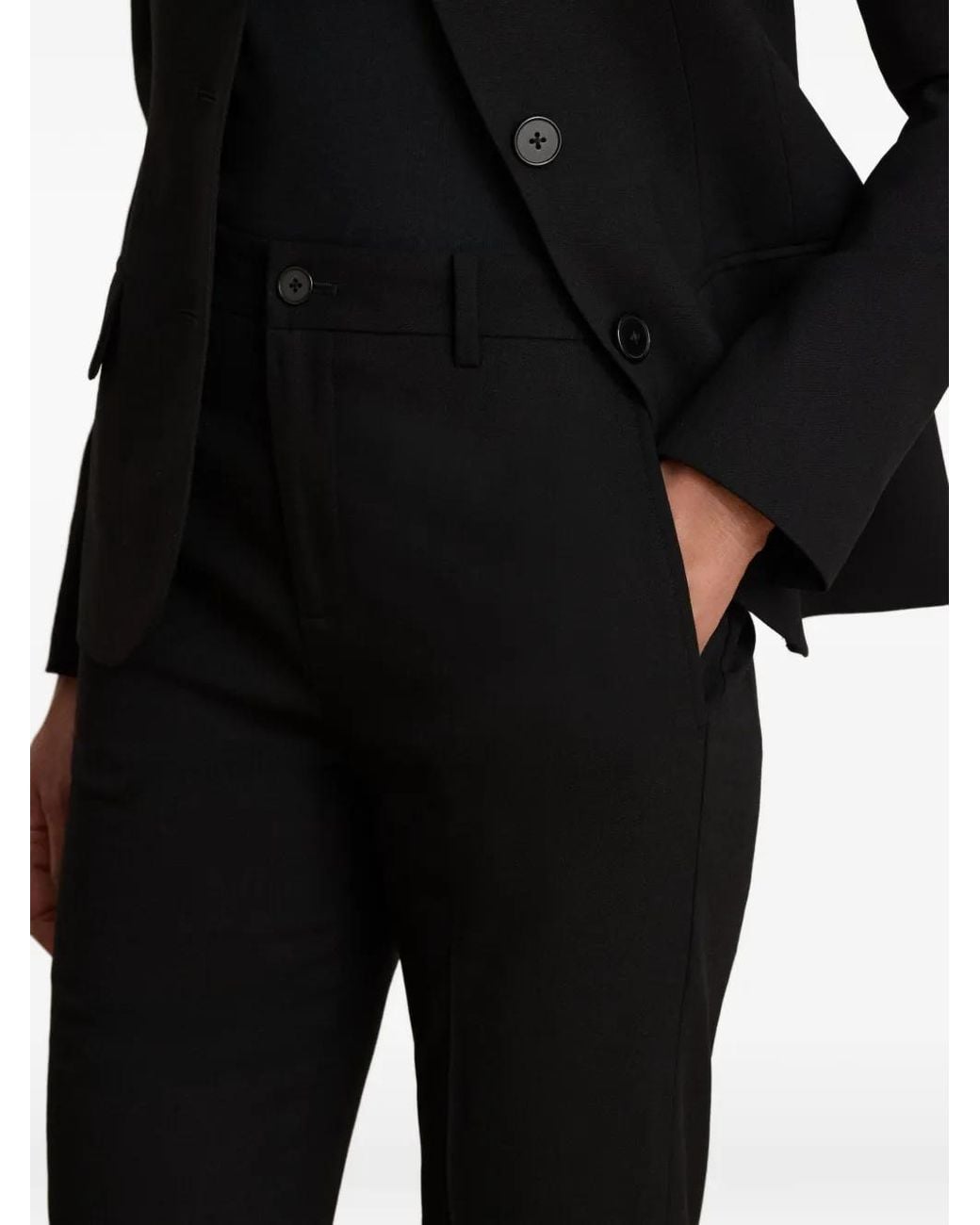 Ralph Lauren Black Stretch-Crepe Straight-Leg Trousers