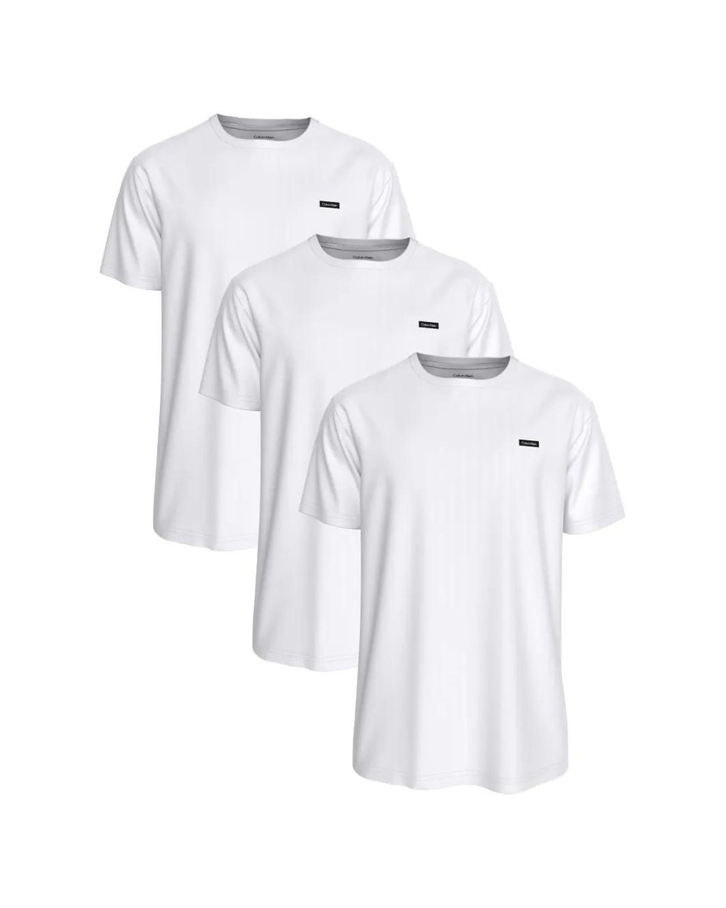 Calvin Klein White Logo-Patch T-Shirts (Set Of Three) for men