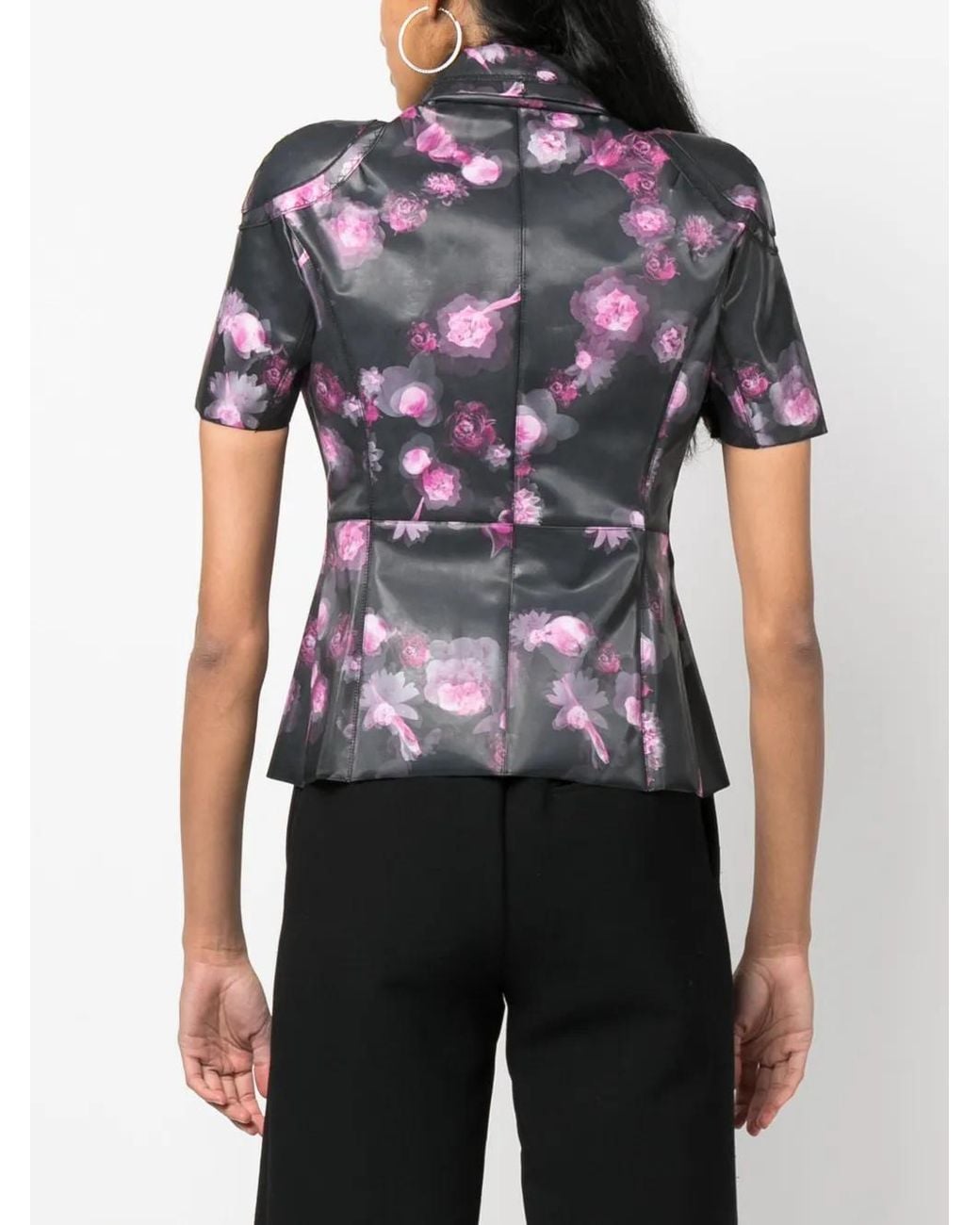 Coperni Black Holographic Short-Sleeved Fitted Jacket