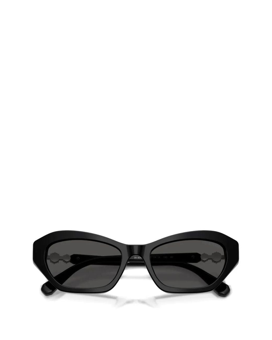 Swarovski Black Crystal-Embellished Geometric-Frame Sunglasses