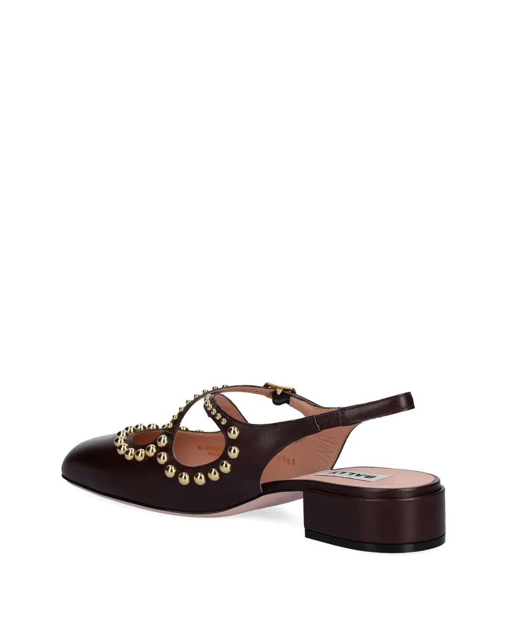 Bally Brown Rina Studded Slingback Pumps