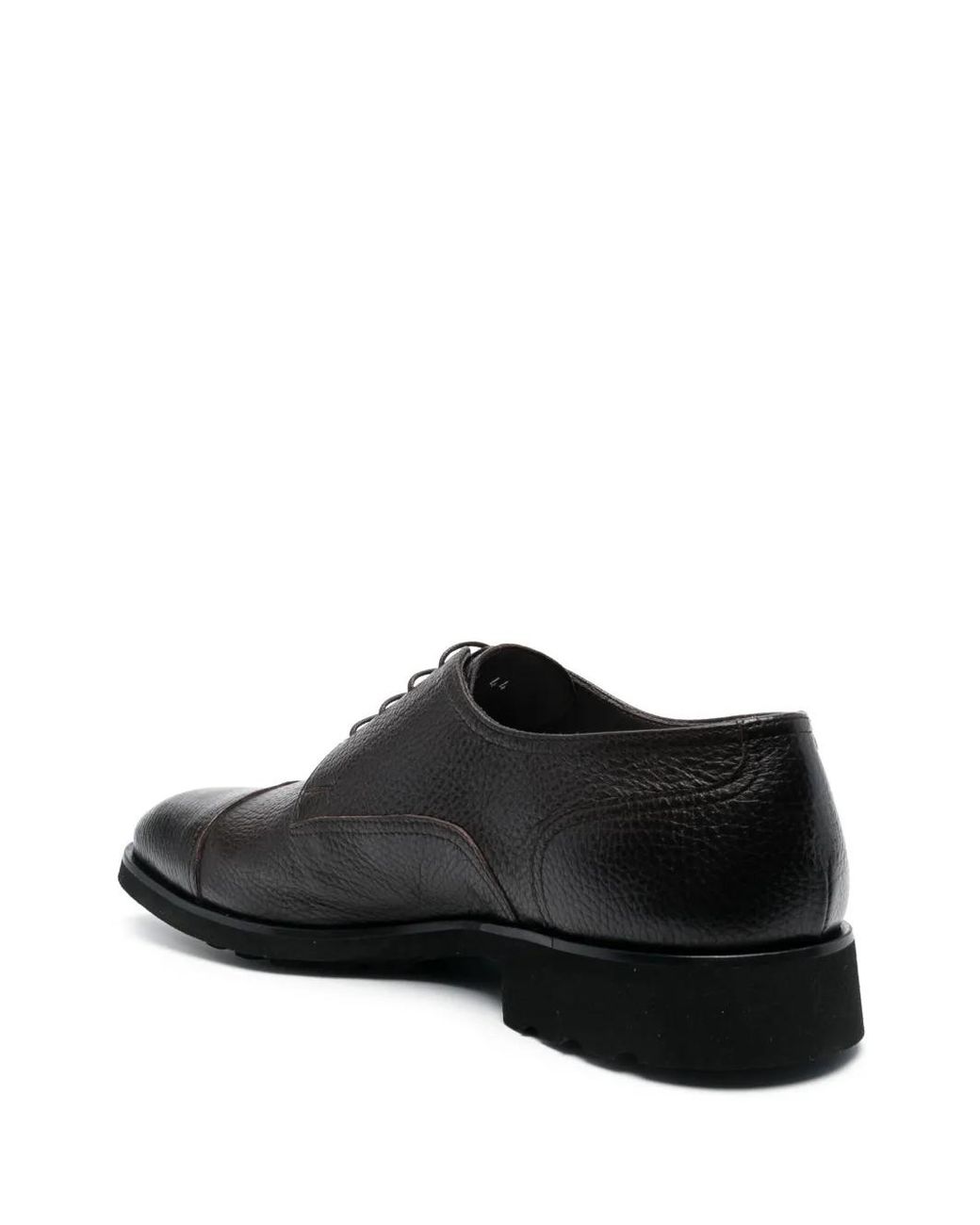 Casadei Black Anticato Leather Derby Shoes for men