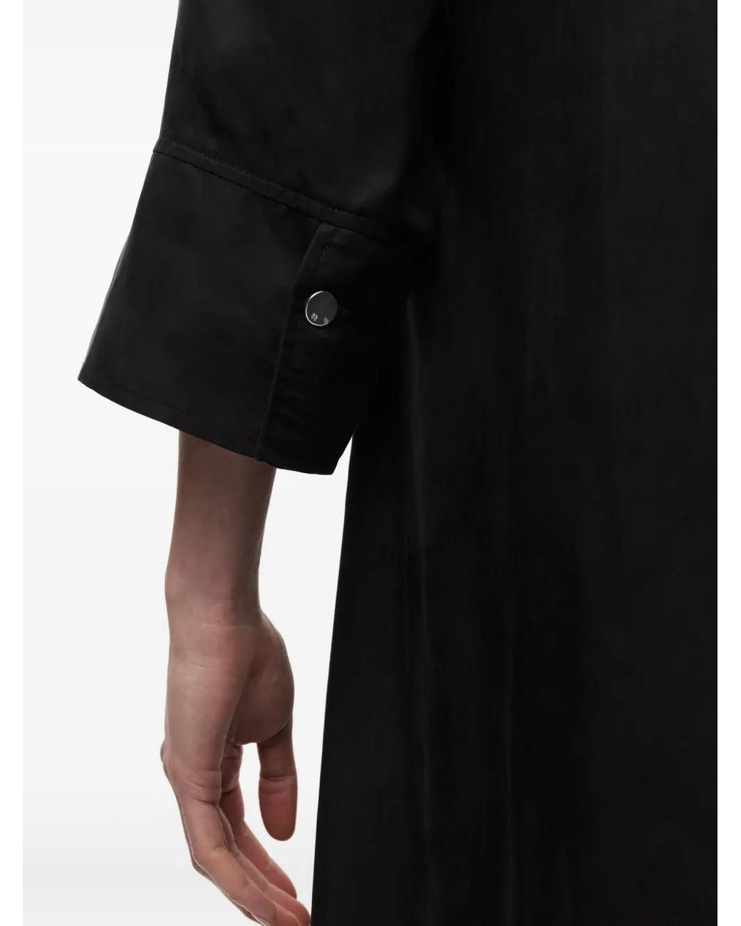 Ganni Black Buttoned Shirt Dress