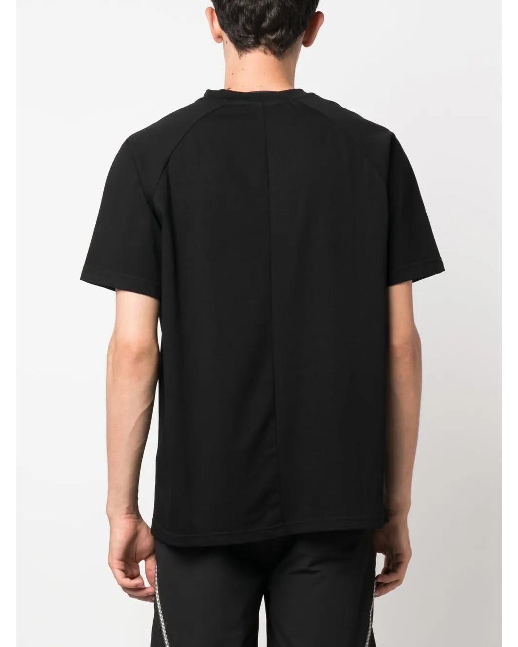HELIOT EMIL Black Logo-Print Cotton T-Shirt for men