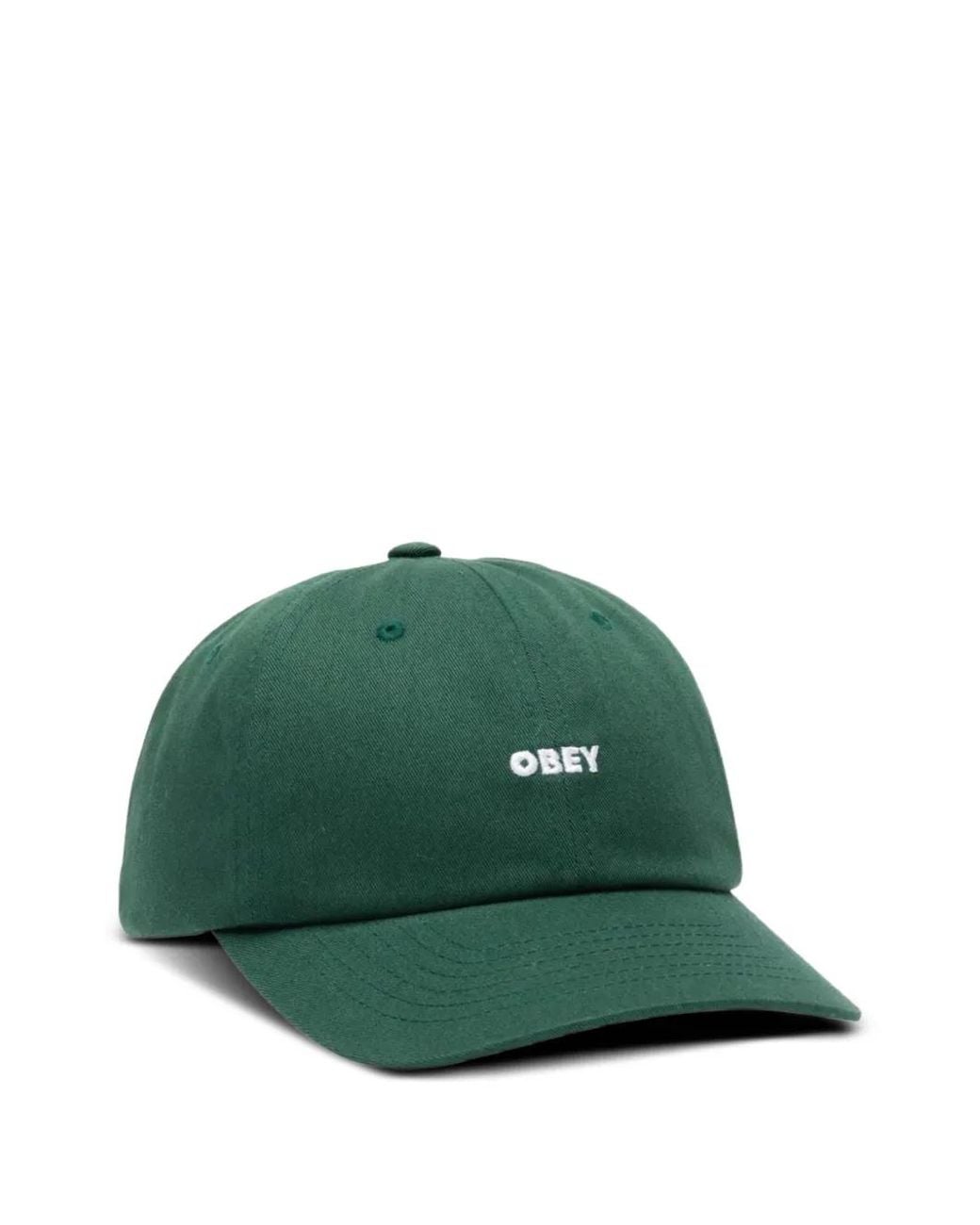 Obey Green Curved-Brim Baseball Cap for men