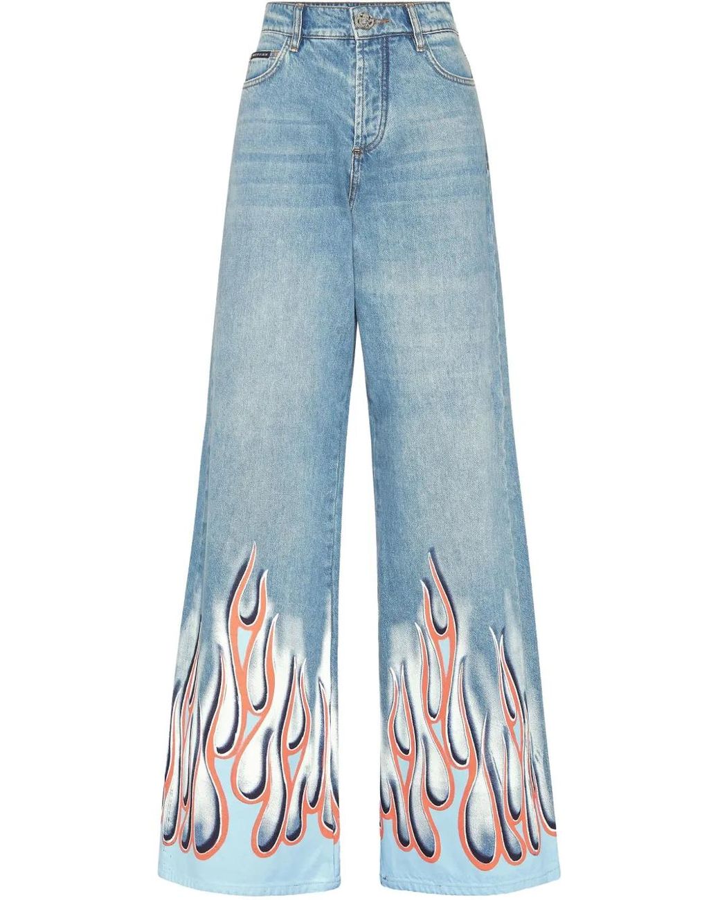 Philipp Plein Blue Flame Skater Jeans